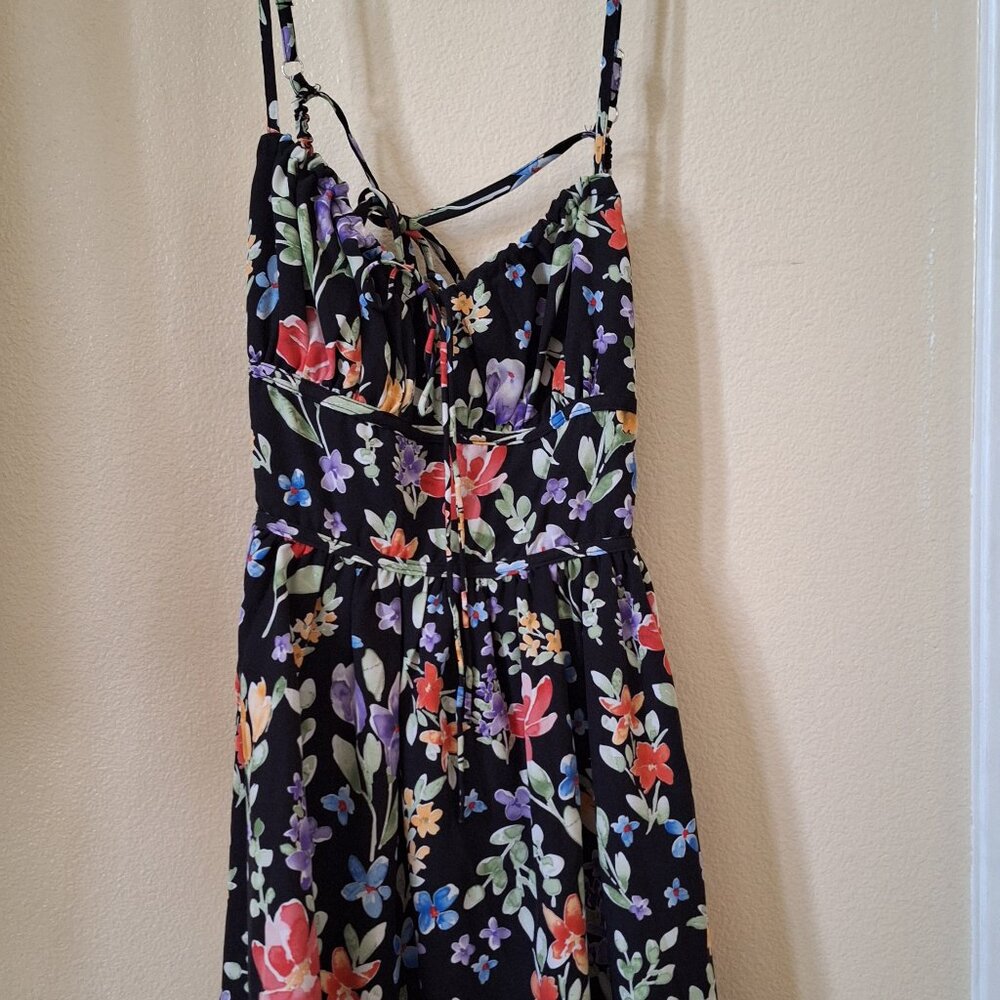 Lulu's Small, floral, backless, mini dress.